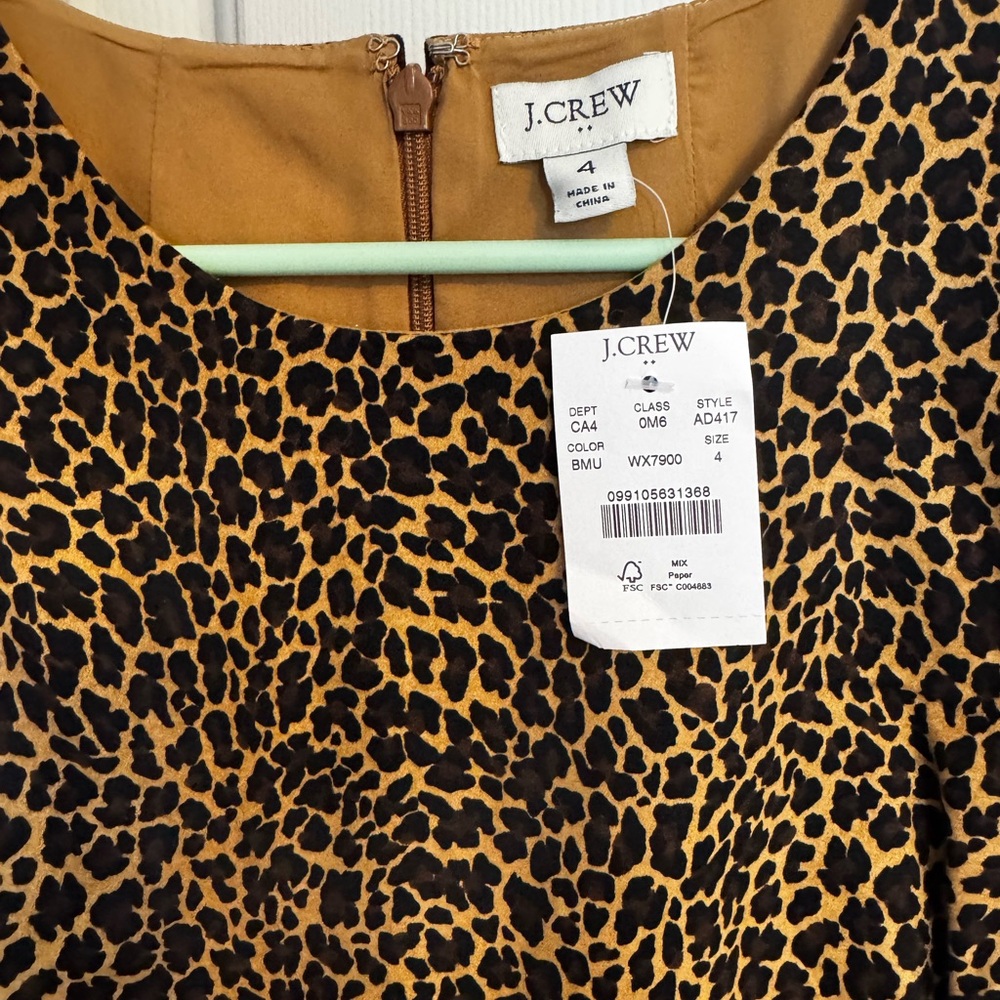 J. Crew leopard print sleeveless sheath dress NWT - Picture 4 of 4